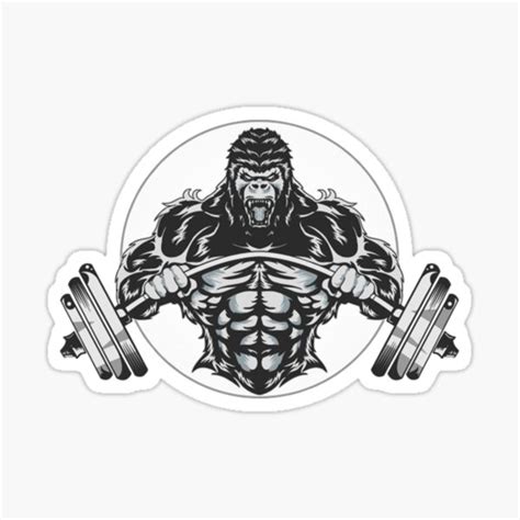 Fitnes Gorilla Logos Sticker By Tato Redbubble
