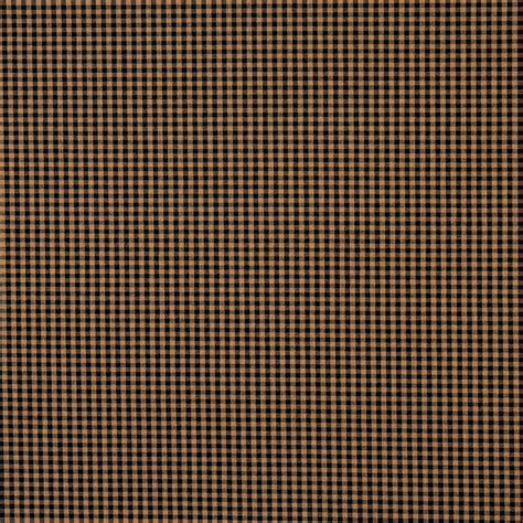 Onyx Black And Gold Checkered Country Damask Upholstery Fabric