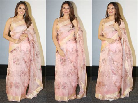 Sonakshi Sinhas Nude Pink Sari Is Just What You Need This Summer Times Of India