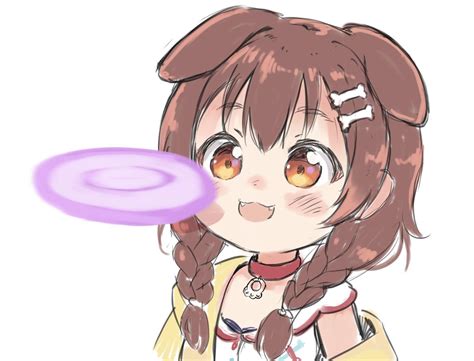 Korone Failing To Catch A Frisbee Inugami Korone Anime Puppy Anime