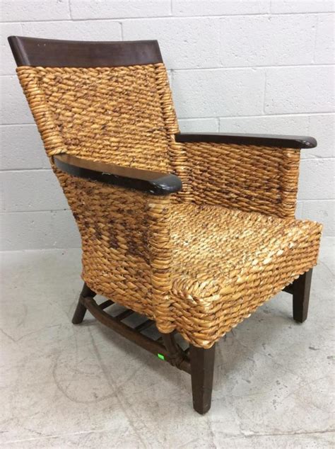 I bought this seagrass storage ottoman to use with these pier one seagrass chairs. Woven Seagrass & Wood Chair