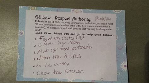Children, obey your parents in the lord, for this is right. Workshop 2014 - List 5 items to help GS Law - Respect ...