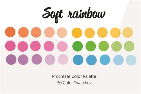 procreate color palette pastel soft pastel color palette rainbow pastel color palette with hex