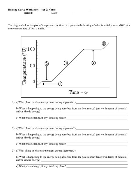 Heating And Cooling Curves Worksheet
