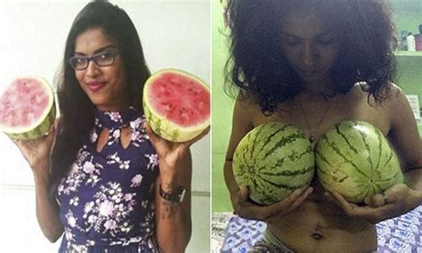 Women Pose Topless With Watermelons Following Complaints Daily Mail Online