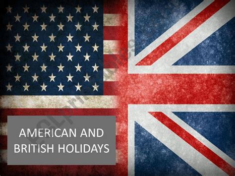 Esl English Powerpoints American And British Holidays