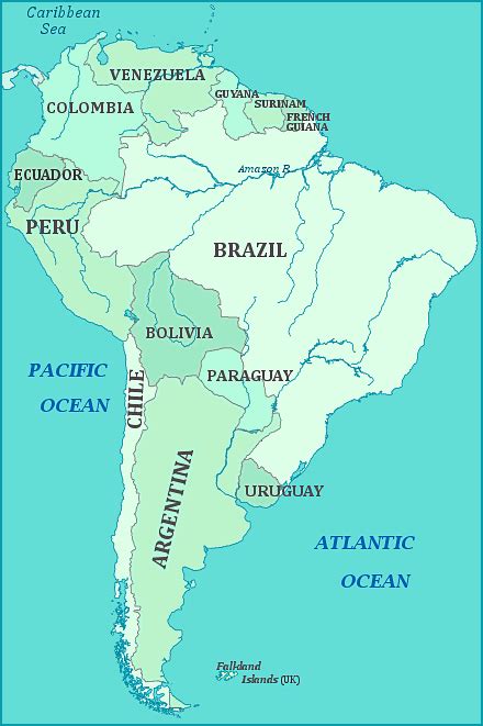 Map Of South America South America Map Caribbean Sea Maps Ocean