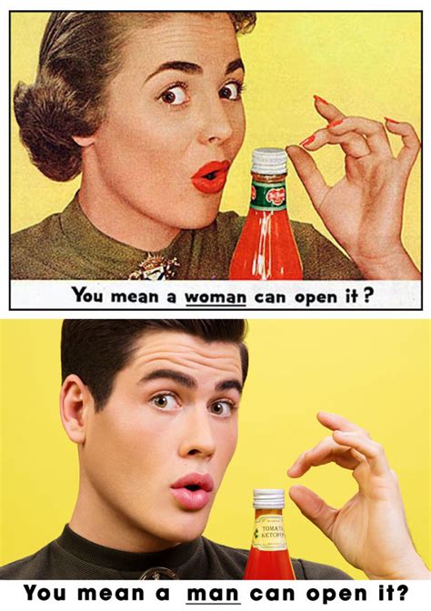 an artist reversed the gender roles in sexist vintage ads to point out how absurd they really are