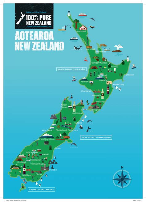 Tourist Map Of New Zealand Tourist Attractions And Monuments Of New Zealand