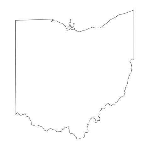 Ohio Oh State Border Usa Map Outline Black And White Geography Icon