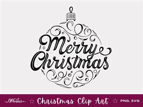 Merry Christmas Ornament Clipart Design Svg And Png Personal And