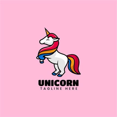 Premium Vector Vector Logo Illustration Unicorn Mascot Cartoon Style
