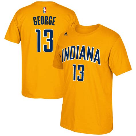 Comes up big in game 3 win. adidas Paul George Indiana Pacers Gold Net Number T-Shirt