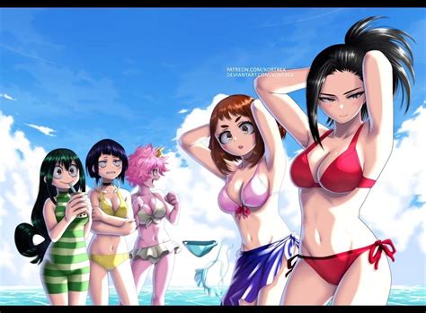 Horikoshis Best Girls At The Beach Colorized My Hero Academia