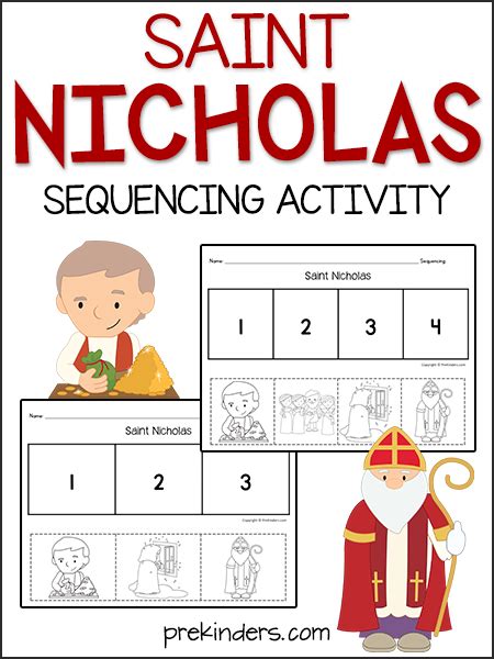 Patricks's day class gift, birthday party favor, or travel game! St. Nicholas: Sequencing Activity - PreKinders