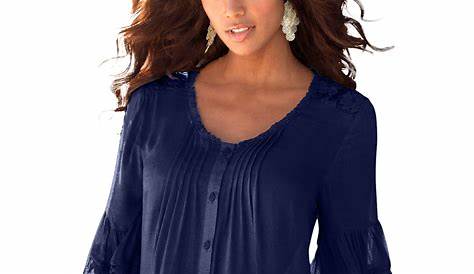 Roaman's - Roaman's Women's Plus Size Illusion Lace Tunic - Walmart.com