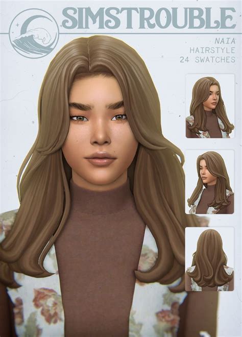 Naia By Simstrouble Simstrouble Sims Hair Sims 4 Sims 4 Characters