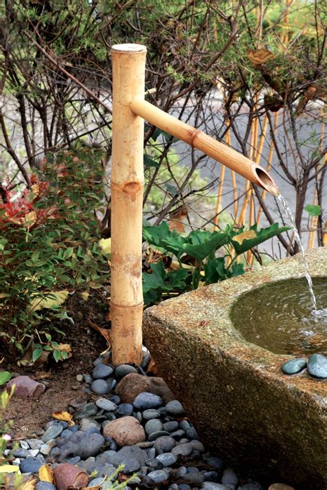 Bamboo Accents 36 Tall Outdoor Water Fountain Spout Easy Install In