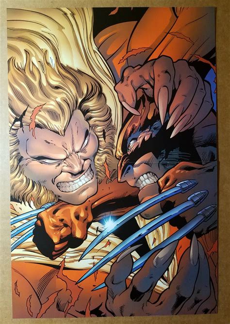 Wolverine Vs Sabretooth X Men Marvel Comics Poster By Alan