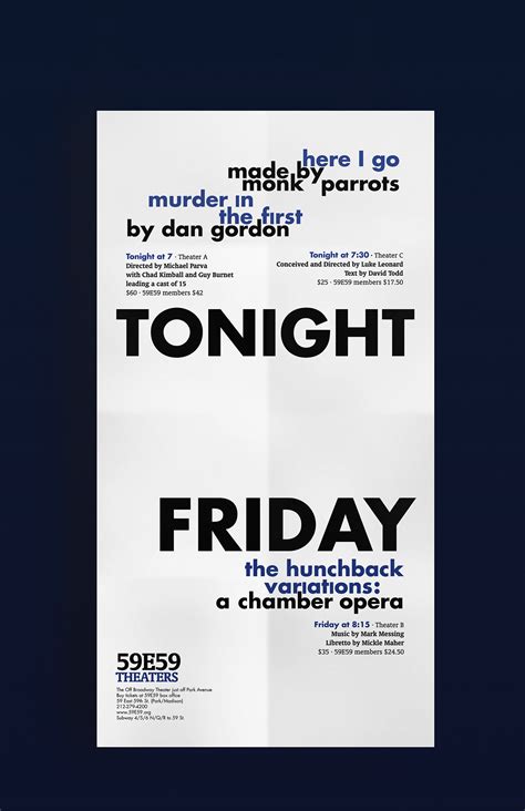 59e59 Theaters Poster Series On Behance