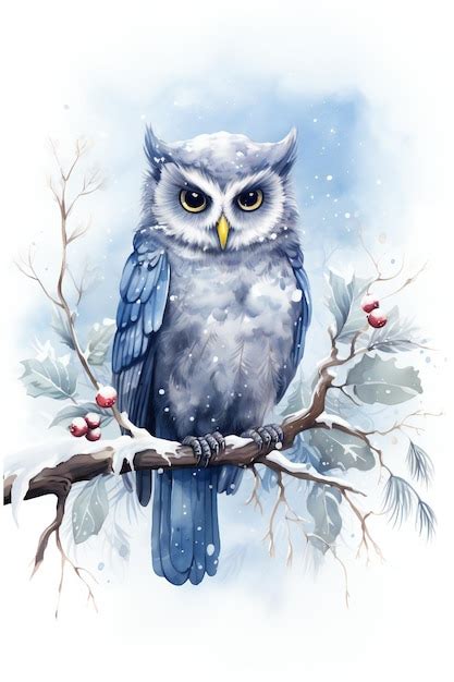 Premium Photo Winter Owl Cute Graphic Illustration