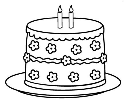 Birthday Cake Easy Drawing And Coloring Easy Drawings Coloring Pages