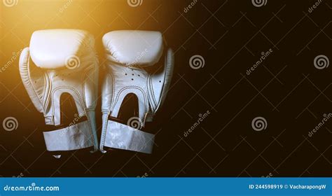 Boxing Glove On Black Background Stock Image Image Of Fighter Gear
