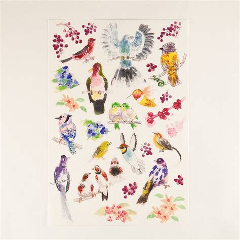 和紙貼紙 森林裡的彩色鳥 設計館 colorful heart and colorful life 貼紙 pinkoi