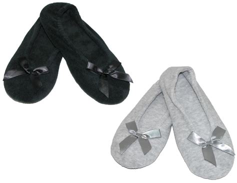 Isotoner Womens Terry Classic Ballerina Slippers Pack Of 2