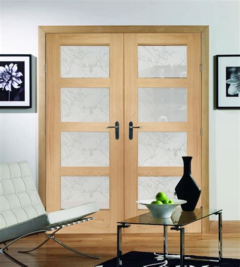 Shaker Oak 4 Panel Door With Obscure Glass Shawfield Doors