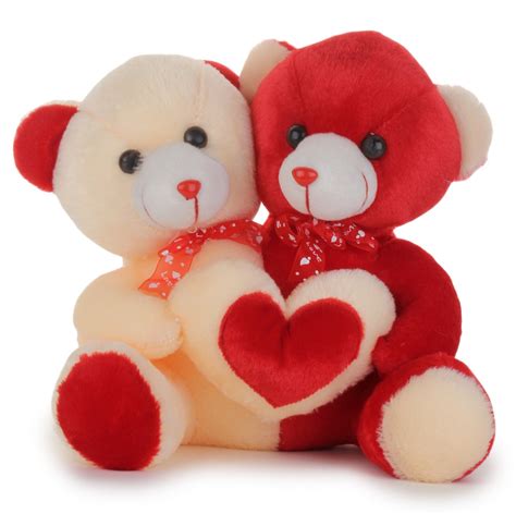 Buy Funny Teddy Soft Stuffed Cute Plush Couple Teddy Bear Holding Heart