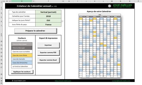 Semainier Planning Excel And Pdf Modifiable Et Gratuit