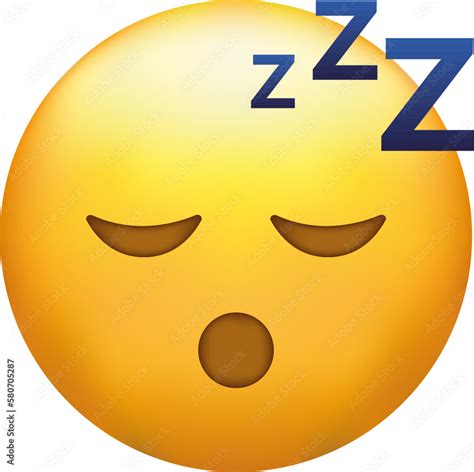 Sleeping Emoji Snoring Emoticon Zzz Yellow Face With Closed Eyes