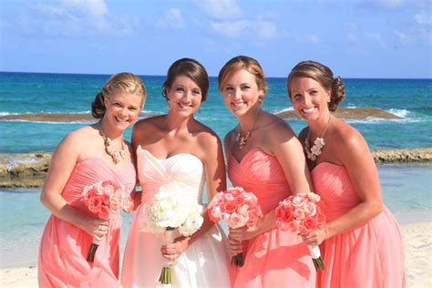 The Destination Weddings Travel Group Dream Destination Wedding Coral Bridesmaid Dresses