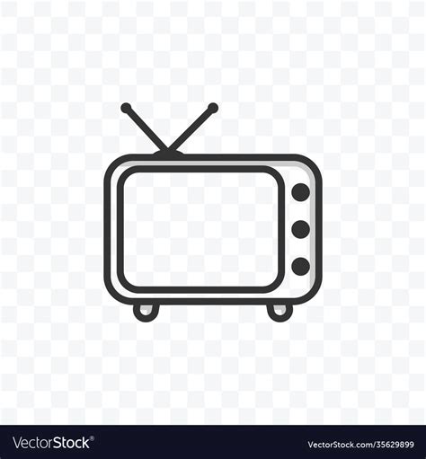 Television Icon On Transparent Background Vector Image