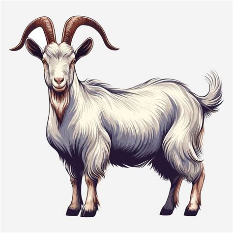 Premium Vector Cute Goat Vector Illustration Cartoon Isolated