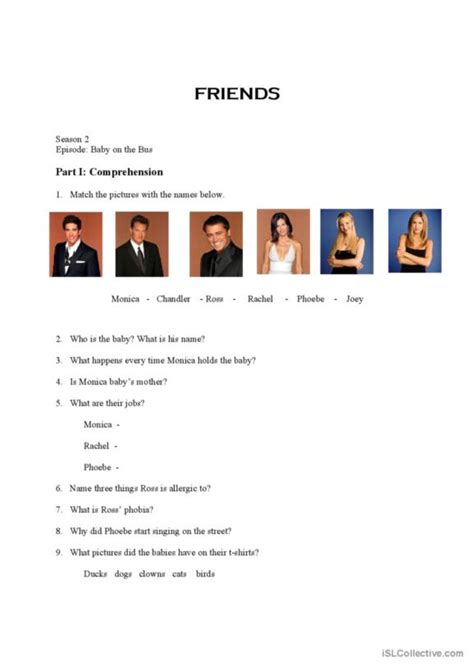 797 Friends English Esl Worksheets Pdf And Doc