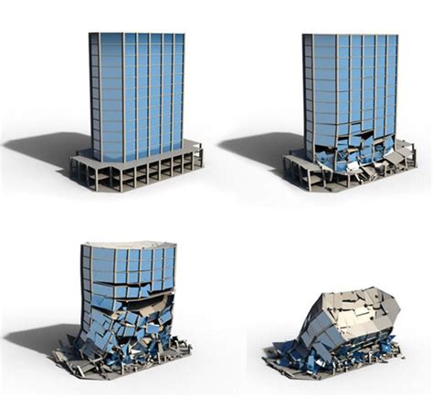 Collapse Building 3d Model Of A Building Animation Break Building