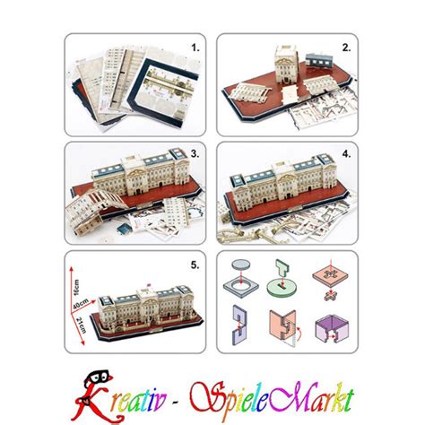 In measurements, the building is 108 metres long across the front, 120 metres deep (including the central quadrangle) and 24 metres high. Cubic Fun - 3D Puzzle Buckingham Palace London England ...