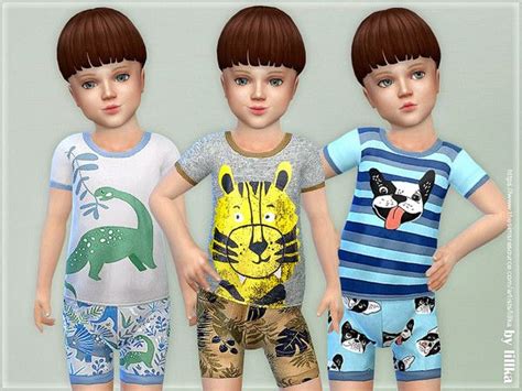Summer Pajama For Toddler Boys Sims 4 Cc Kids Clothing Sims 4