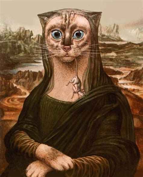 Mona Lisa Cat Pintura De Gato Gatitos Lindos Retratos De Mascotas