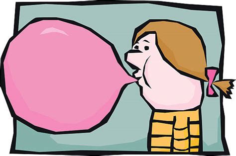 Cartoon Of A Kid Blowing Bubble Gum Illustrations Royalty Free Vector