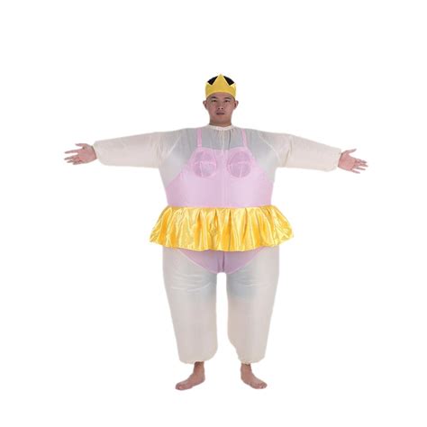 Decdeal Cute Adult Inflatable Ballerina Costume Fat Suit For Womenmen