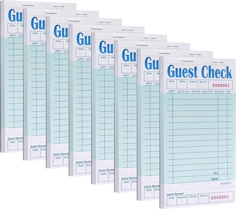 Suaxova 8 Pack Guest Checks Pads For Servers Server Note