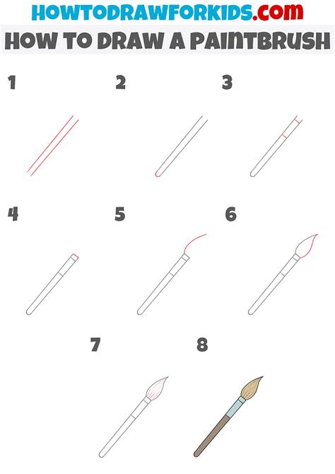 How To Draw A Paintbrush Easy Drawing Tutorial For Kids