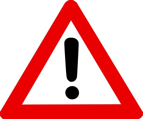 Exclamation Mark In Red Triangle Warning Sign Free Image Download