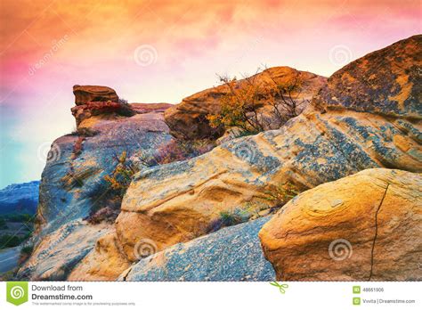 Stony Mountain At Sunset Stock Photo Image Of Cave Desert 48661906