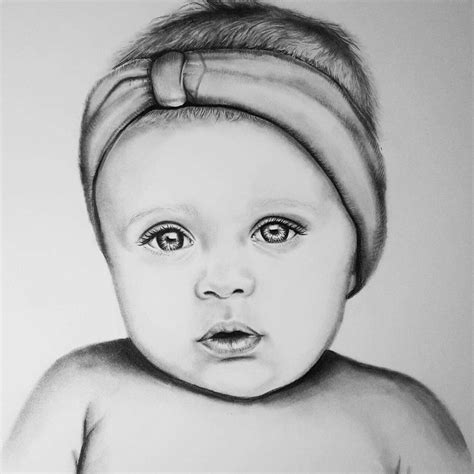 Custom Baby Portrait Drawing Commission Baby Drawing
