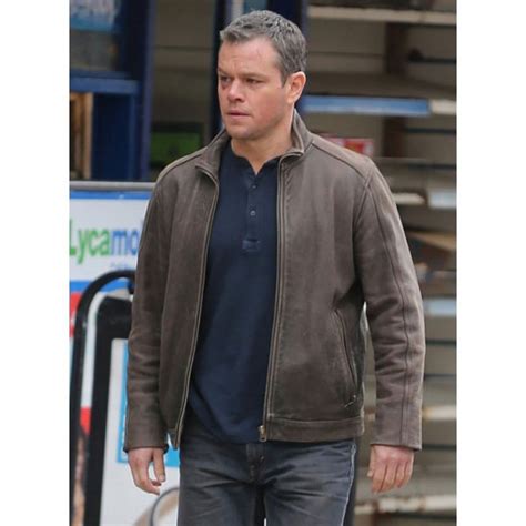 Jason Bourne Series Matt Damon Brown Leather Jacket