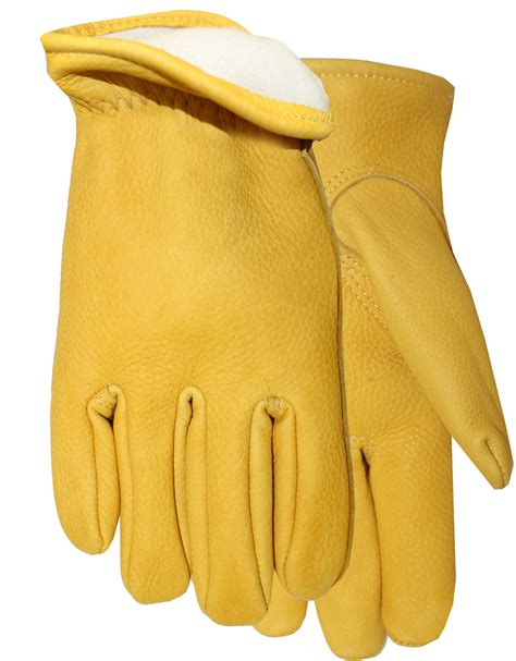 Lined Smooth Grain Buckskin Leather Midwest Glove